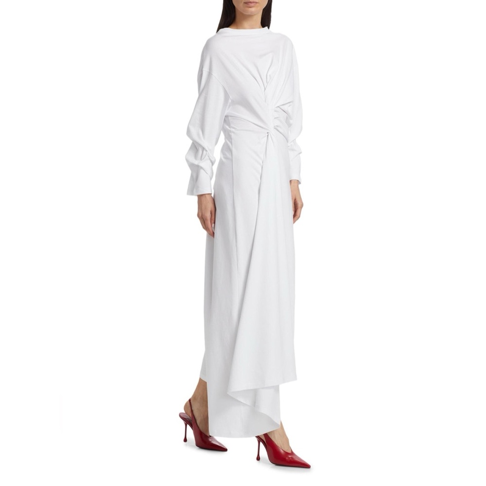 A.W.A.K.E. MODE Jersey Asymmetric Gathered Maxi Dress - Picture 3 of 12